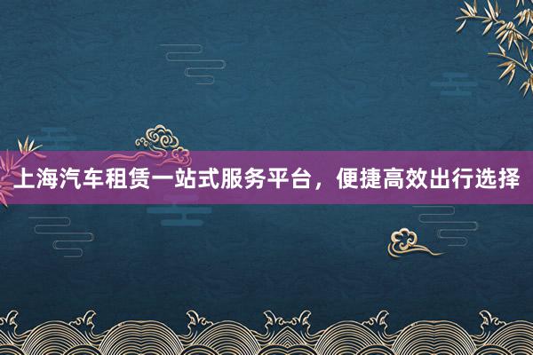 上海汽车租赁一站式服务平台，便捷高效出行选择